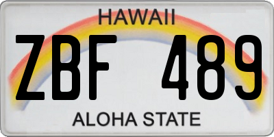 HI license plate ZBF489