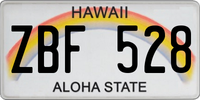 HI license plate ZBF528