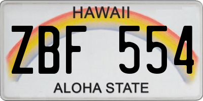 HI license plate ZBF554