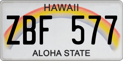 HI license plate ZBF577