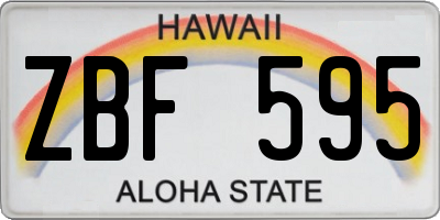 HI license plate ZBF595