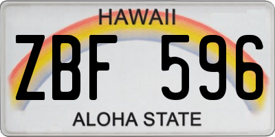 HI license plate ZBF596