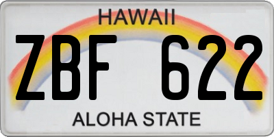 HI license plate ZBF622