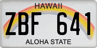 HI license plate ZBF641