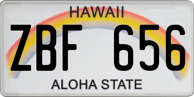 HI license plate ZBF656