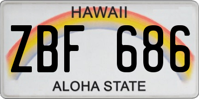 HI license plate ZBF686