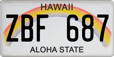HI license plate ZBF687