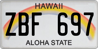 HI license plate ZBF697