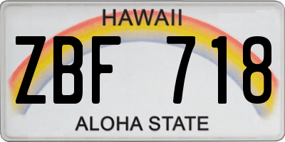 HI license plate ZBF718