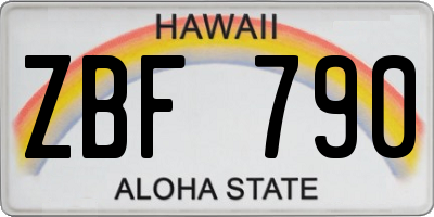 HI license plate ZBF790