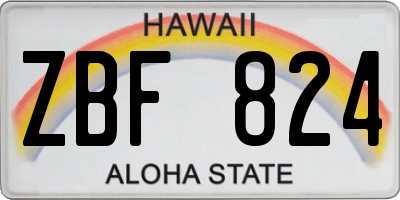 HI license plate ZBF824