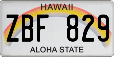 HI license plate ZBF829