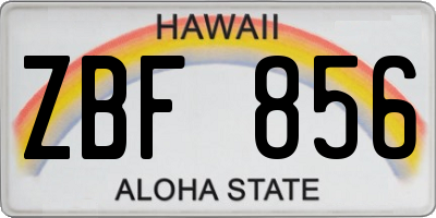 HI license plate ZBF856