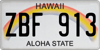 HI license plate ZBF913