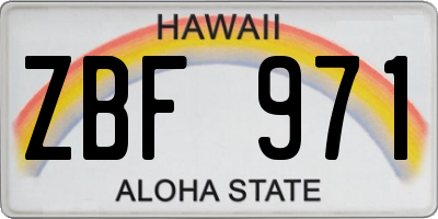 HI license plate ZBF971