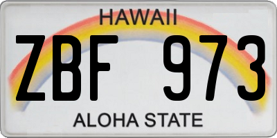 HI license plate ZBF973