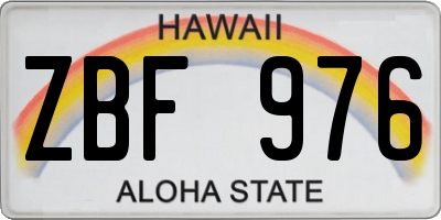 HI license plate ZBF976