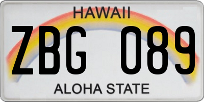 HI license plate ZBG089