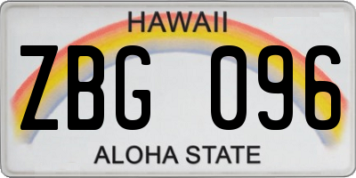 HI license plate ZBG096