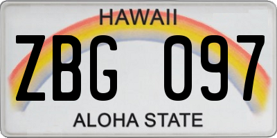 HI license plate ZBG097