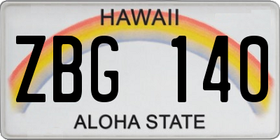 HI license plate ZBG140