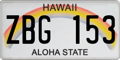 HI license plate ZBG153