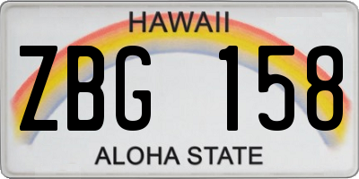 HI license plate ZBG158