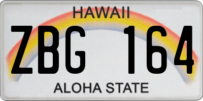 HI license plate ZBG164