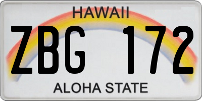 HI license plate ZBG172