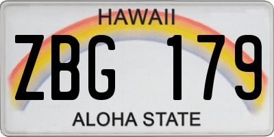 HI license plate ZBG179