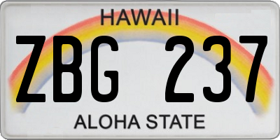 HI license plate ZBG237