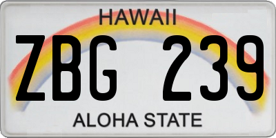 HI license plate ZBG239