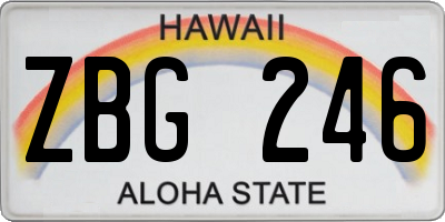 HI license plate ZBG246
