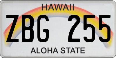 HI license plate ZBG255