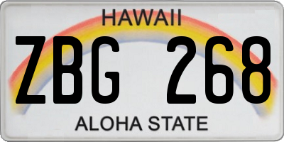 HI license plate ZBG268