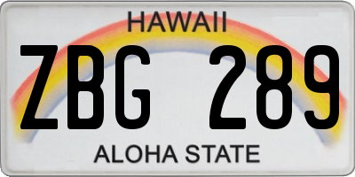 HI license plate ZBG289