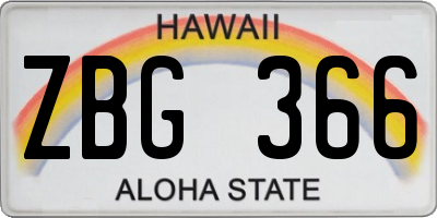 HI license plate ZBG366