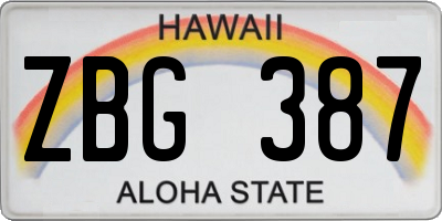 HI license plate ZBG387