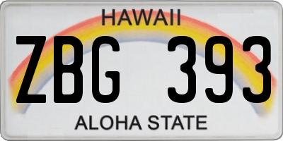 HI license plate ZBG393