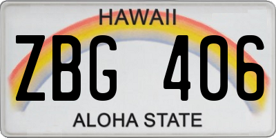 HI license plate ZBG406