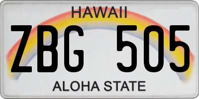 HI license plate ZBG505
