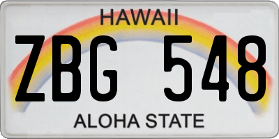 HI license plate ZBG548