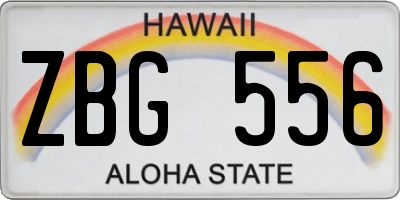 HI license plate ZBG556