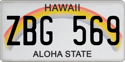 HI license plate ZBG569