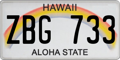 HI license plate ZBG733