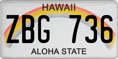 HI license plate ZBG736