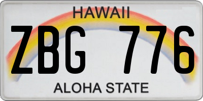 HI license plate ZBG776