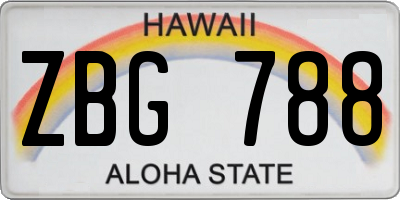 HI license plate ZBG788