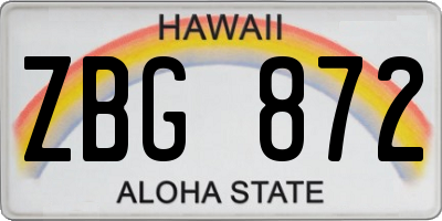 HI license plate ZBG872