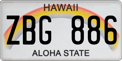HI license plate ZBG886